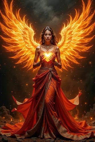 LUMINARYA – L’ange tenant le cœur brûlant dans ses mains