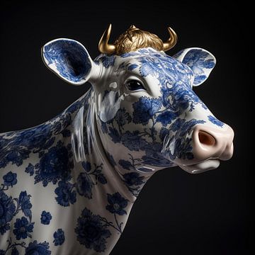 Koe in Delfts Blauw van Celeste