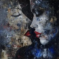 Kussende vrouwen abstract