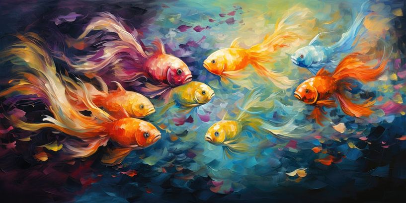 Bunter Fischschwarm von ARTemberaubend