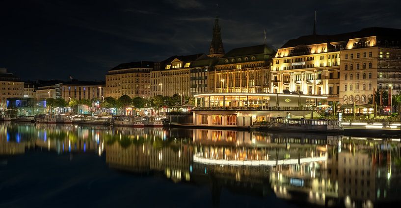 Hambourg - Jungfernstieg sur l'Alster par Sabine Wagner