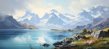 Blick auf Grönland von Abstraktes Gemälde