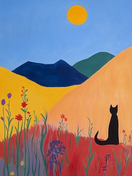Katze in Blumenwiese, Henri Matisse von Caroline Guerain