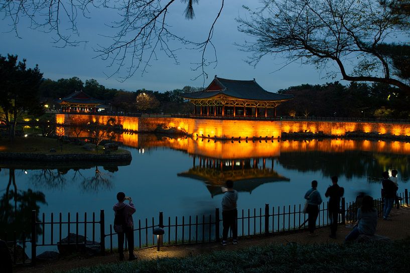 Anapji Tempel Komplex nach Sonnenuntergang, Süd-Korea von Winne Köhn