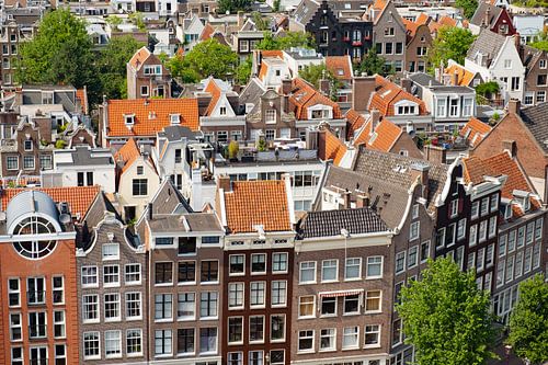 Vue panoramique sur le printemps Amsterdam au Prinsengracht
