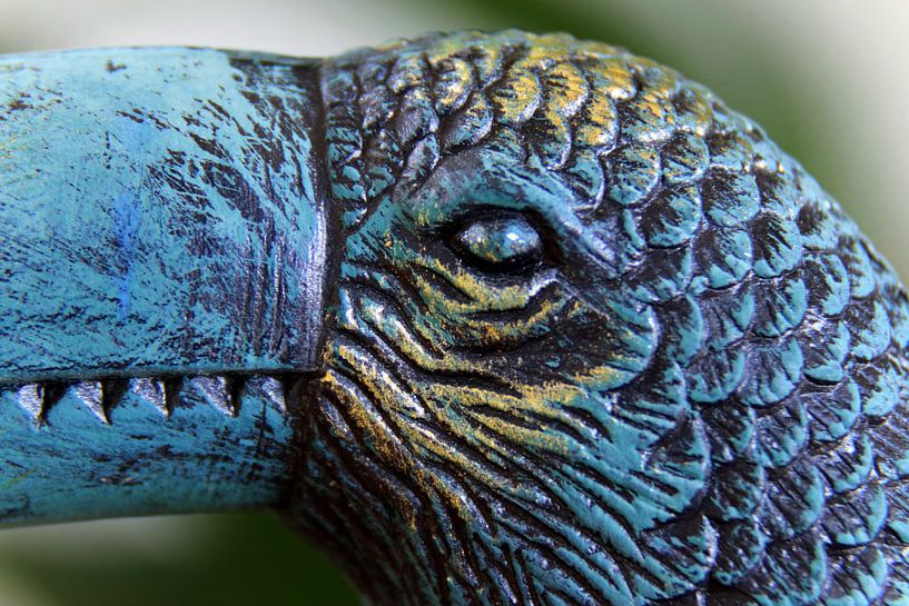 Nahaufnahme des Kopfes einer Tukan-Vogelfigur von Bobsphotography