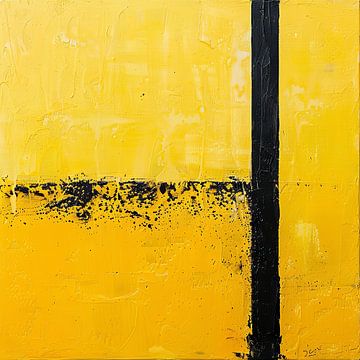 Moderne kunst in geel en zwart van Poster Art Shop