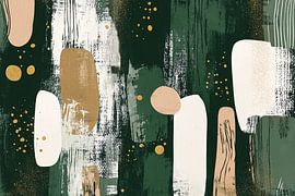 Abstraktes Design in Grün und Beige von Imperial Art House