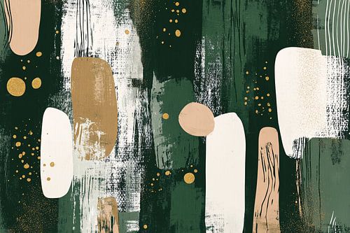 Abstract groen en beige ontwerp