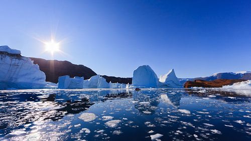 Icebergs à Røde Ø, Scoresby Sund, Groenland
