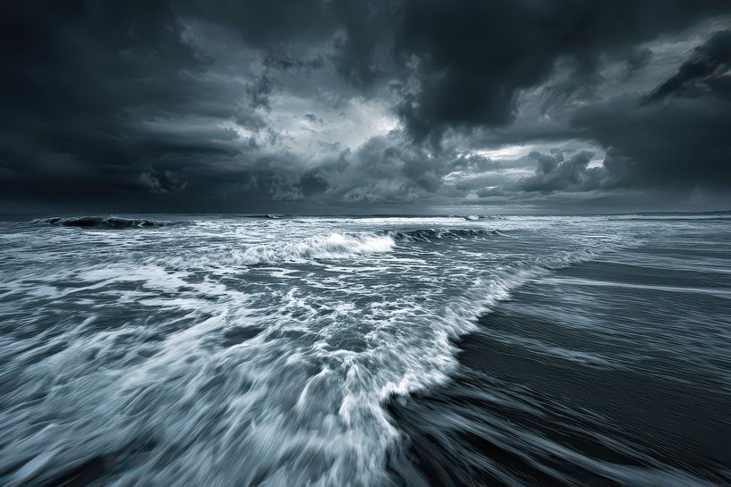 waves on the coast during the storm by Egon Zitter