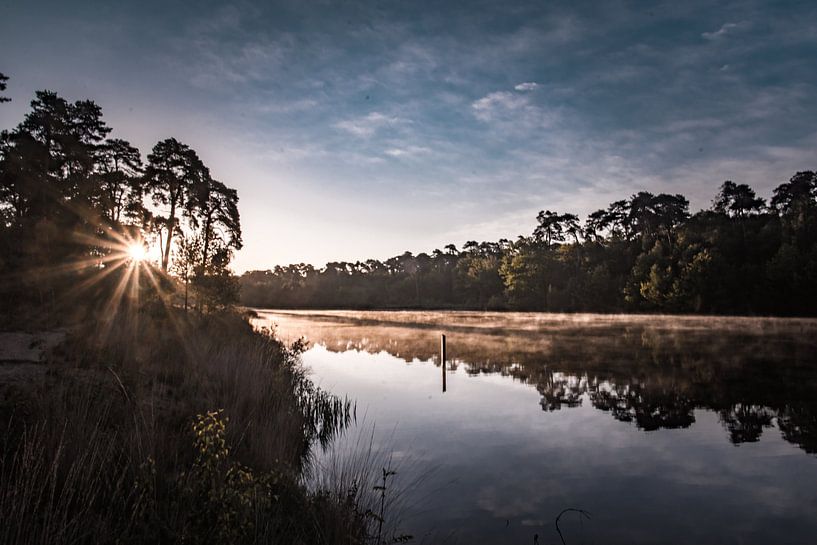 Sonnenaufgang mit Nebel von Renske Spijkers