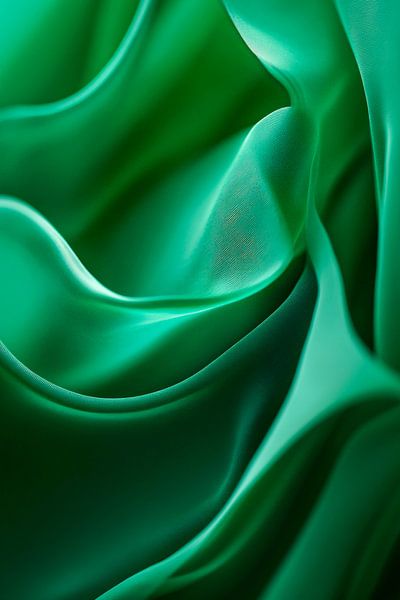 Elegante groene satijnen textuur van Poster Art Shop