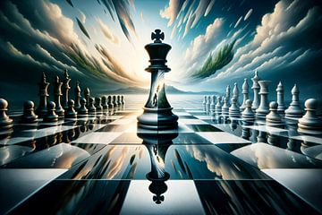 De koningin regeert het schaakspel van de natuur van artefacti