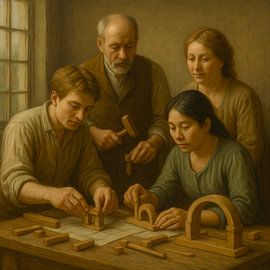 The Builders - AI Classica - People at work - Art for business