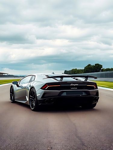 Lamborghini Huracan STO Grijs Bewolkte Hemel 3