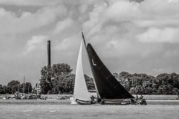 Lemster Skûtsje in de baai van Lemmer