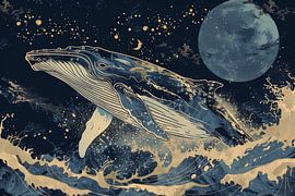 Walvis - Kosmische sprong van Poster Art Shop
