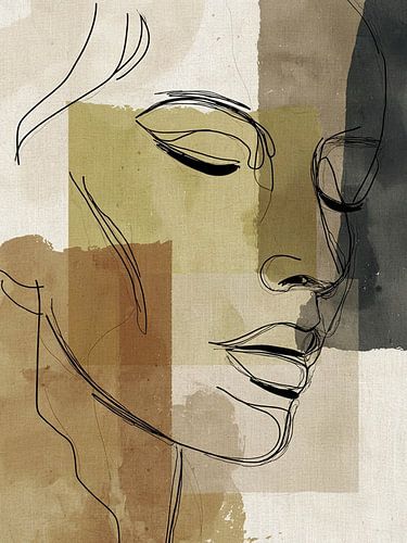 Visage dans les tons de terre