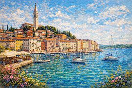 Rovinj en Croatie, une peinture impressionniste. sur Galerie Hoppenbrouwers