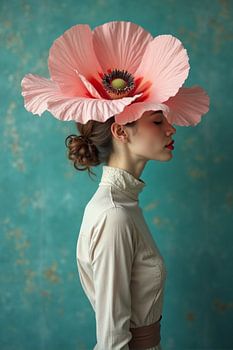 Flora Mystique - Frau in erdigen Farbtönen mit Blumen