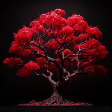 Arbre de vie rouge sur The Xclusive Art