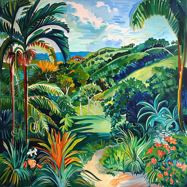 Landschaft Monet-Stil | Landschaftsmalerei von ARTEO Gemälde