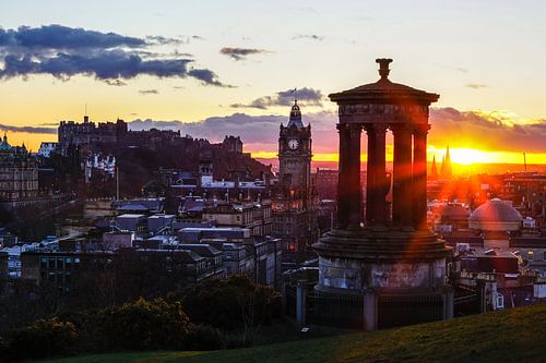 Edinburgh met zonsondergang hoogtepunten