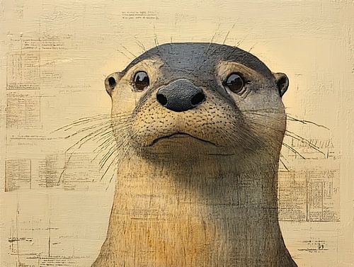 Loutre | Loutre joyeuse avec nuances de terre