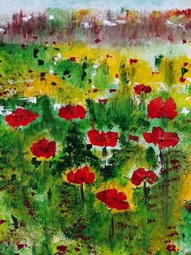 Bloemen in veld. van Jose Leeuwis
