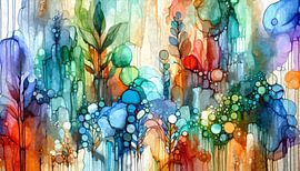 Une abstraction colorée de la nature en mouvement
