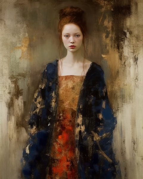 Portrait &quot;A glimpse of gold&quot; by Carla Van Iersel