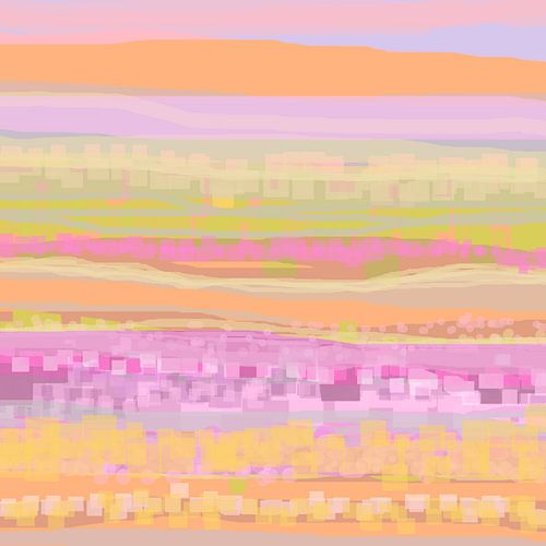 Geometrisch landschap met rechthoeken en cirkels 2