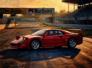 Ferrari F40 Gemälde Originalkunstwerk