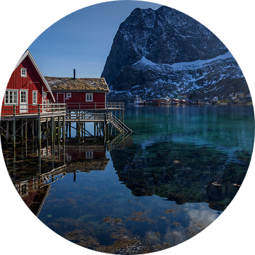 Typische houten vissershuisjes op de Lofoten in Noorwegen van gaps photography