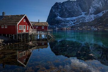 Typische hölzerne Fischerhütten auf den norwegischen Lofoten von gaps photography