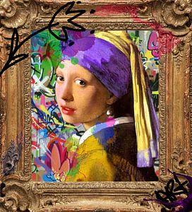 Graffiti Girl with the Pearl van Gisela- Art for You