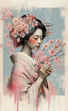 Geisha in Pink Spring van J.O. Han