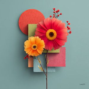 Abstrakt mit Blumen