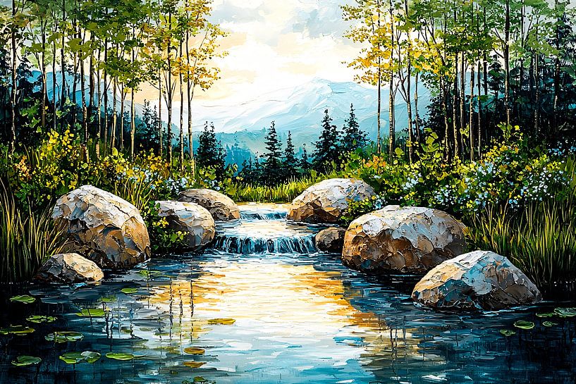 Ruhige Landschaft mit Fluss von Imperial Art House