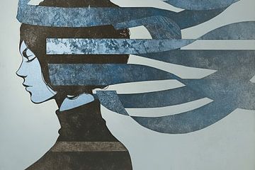 Vrouwenportret | Striped Silence van De Mooiste Kunst
