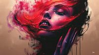 abstract vintage vrouwen gezicht van Gelissen Artworks thumbnail