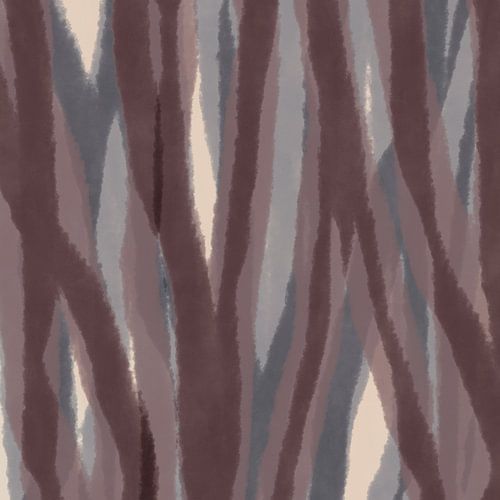 Japandi. Organische vormen in bruin, grijs, wit.