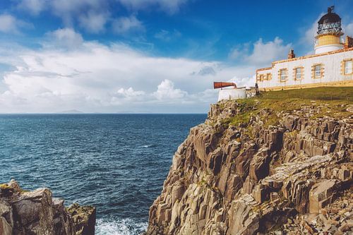 Neist Point in Groot-Brittannië. Panorama Cliffs in Schotland. Isle of Skye Idylle en rust