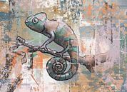 Colourful artwork chameleon by Emiel de Lange thumbnail