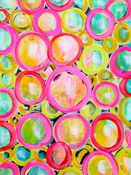 Motif abstrait de bulles - bulles ludiques pleines d'audace et de couleur par Danielle Ducheine