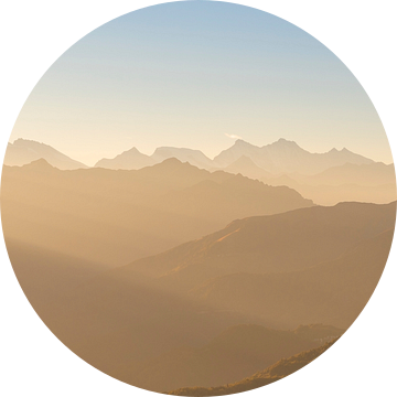 Panorama Alpen Zonsondergang van Frank Peters