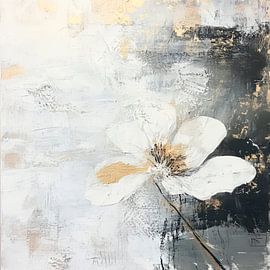 Blüte in Grau von Poster Art Shop