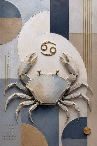 Cancer Zodiac Sign – Modern Abstract Astrology Painting