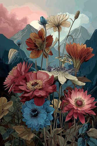 Mountain Flowers at Sunset no. 6